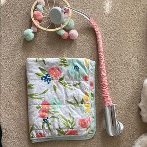 Floral Baby Mobile and Blanket Set